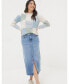 ფოტო #2 პროდუქტის Women's Carla Denim Midi Skirt