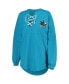 ფოტო #3 პროდუქტის Women's Teal San Jose Sharks Spirit Lace-Up V-Neck Long Sleeve Jersey T-shirt