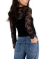 Фото #2 товара Juniors' Lace-Sleeve Corset Top