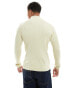 Фото #4 товара ASOS DESIGN muscle fit knitted essential quarter zip jumper cream