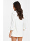 ფოტო #1 პროდუქტის Women's Ruched Sleeve Tailored Blazer