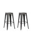 Backless Industrial Metal Bar Stool, Set of 2