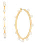 ფოტო #2 პროდუქტის Imitation-Pearl Hoop Earrings, Created for Macy's