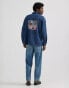 Lee x Jean-Michael Basquiat capsule back artwork print overhead worker denim shirt in mid wash