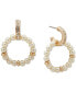 Фото #1 товара Gold-Tone Imitation Pearl Huggie Drop Earrings