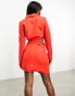 Kaiia wrap waist mini blazer dress in red