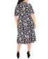 Plus Size Printed Wrap Midi Dress