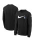 ფოტო #1 პროდუქტის Big Boys and Girls Black Dallas Mavericks Swoosh Long Sleeve T-Shirt