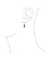 ფოტო #4 პროდუქტის Classic Elegant Long Chandelier Dark Green Natural Jade Teardrop Dangle Earrings For Women 14K Yellow Gold Overlay Twisting Swirl Accent Sterling Silver Wire Hook