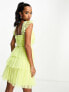 Фото #2 товара Anaya Petite cami ruffle tiered mini dress in Lime