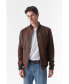 ფოტო #2 პროდუქტის Men's Genuine Leather Bomber Jacket, Tan