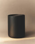 Black resin wastepaper basket with lid