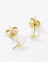 Фото #3 товара Kingsley Ryan gold plated lightning bolt stud earrings in gold