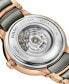 ფოტო #3 პროდუქტის Unisex Swiss Automatic Centrix Diamond (1/20 ct. t.w.) Gray High-Tech Ceramic & Rose Gold PVD Stainless Steel Bracelet Watch 31mm