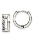 ფოტო #1 პროდუქტის Stainless Steel Polished Huggie Hinged Hoop Earrings