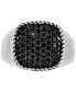 ფოტო #3 პროდუქტის Men's Lab Created Black Spinel (1-1/2 ct.tw.) Band Ring in Sterling Silver