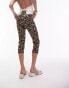 Фото #3 товара Topshop leopard print ponte capri in brown