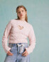 Miss Selfridge cut out heart cable knit jumper in soft pink Sanftrosa, XS - EU 32-34 - фото #1