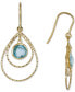 ფოტო #3 პროდუქტის Sky Blue Topaz Double Teardrop Drop Earrings (2-1/5 ct. t.w.) in 14k Gold-Plated Sterling Silver