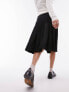 Topshop Tailored Pleat Knee Length kilt in black