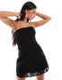 Фото #1 товара ASOS DESIGN structured bandeau mini dress with lace overlay in black