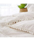 3 Piece Cotton Duvet Cover Pompom Set King