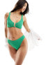 The Frolic reef shirred detail bikini bottom in true green