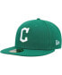 Фото #1 товара Men's Kelly Green Cleveland Guardians Logo White 59FIFTY Fitted Hat