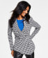 Фото #1 товара Women's Houndstooth Belted Asymmetrical Jacket