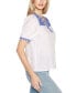 Women's Embroidered Boho Short Sleeve Top