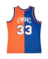 Фото #2 товара Men's Patrick Ewing Blue, Orange New York Knicks Big and Tall Hardwood Classics 1991-92 Split Swingman Jersey