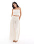 ASOS DESIGN co-ord textured ruched side tie shoulder cami in stone