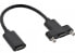 Фото #1 товара InLine USB 3.2 C female / female with flange cable - black - 0.20m