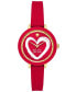 ფოტო #1 პროდუქტის Women's Park Row Three Hand Red Silicone Watch 34mm