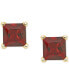 ფოტო #6 პროდუქტის Garnet Square Stud Earrings (1 ct. t.w.) in 14k Gold