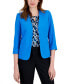 Фото #2 товара Women's Stretch Crepe Open-Front Roll-Sleeve Jacket