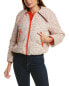 St. John Boucle Wool-Blend Down Puffer Jacket Women's Orange Xl