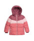 ფოტო #1 პროდუქტის Girl Puffy Jacket Pink And Plum Color Block - Toddler|Child