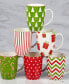 Фото #8 товара Holiday Fun 16 oz Mugs Set of 6, Service for 6