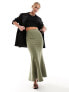 & Other Stories fluted maxi skirt in khaki 40 - фото #1