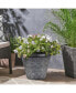 Фото #3 товара Outdoor Diamond Banded Plastic Planter Silver 14.75 Inches