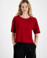 Фото #1 товара Women's Relaxed-Fit Short-Sleeve T-Shirt, Created for Macy's