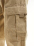 River Island cuffed cargo trouser in beige