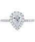 ფოტო #3 პროდუქტის IGI Certified Lab Grown Diamond Pear-Cut Halo Engagement Ring (1-1/2 ct. t.w.) in 14k White Gold