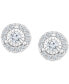 Diamond Halo Stud Earrings (1/2 ct. t.w.) in 14k White Gold