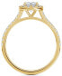 ფოტო #4 პროდუქტის Diamond Halo Pavé Band Engagement Ring (1/2 ct. t.w.) in 14k Gold