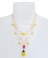 Фото #3 товара Betsey Johnson faux Stone Fruit Charm Layered Necklace