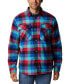 Фото #2 товара Men's Plaid Sherpa-Lined Shirt Jacket