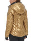 Фото #7 товара Women's Metallic Quilted Hooded Puffer Coat, Created for Macy's