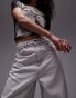 Topshop high rise Baggy jeans in aged off white weiß, W25 L32 - фото #4